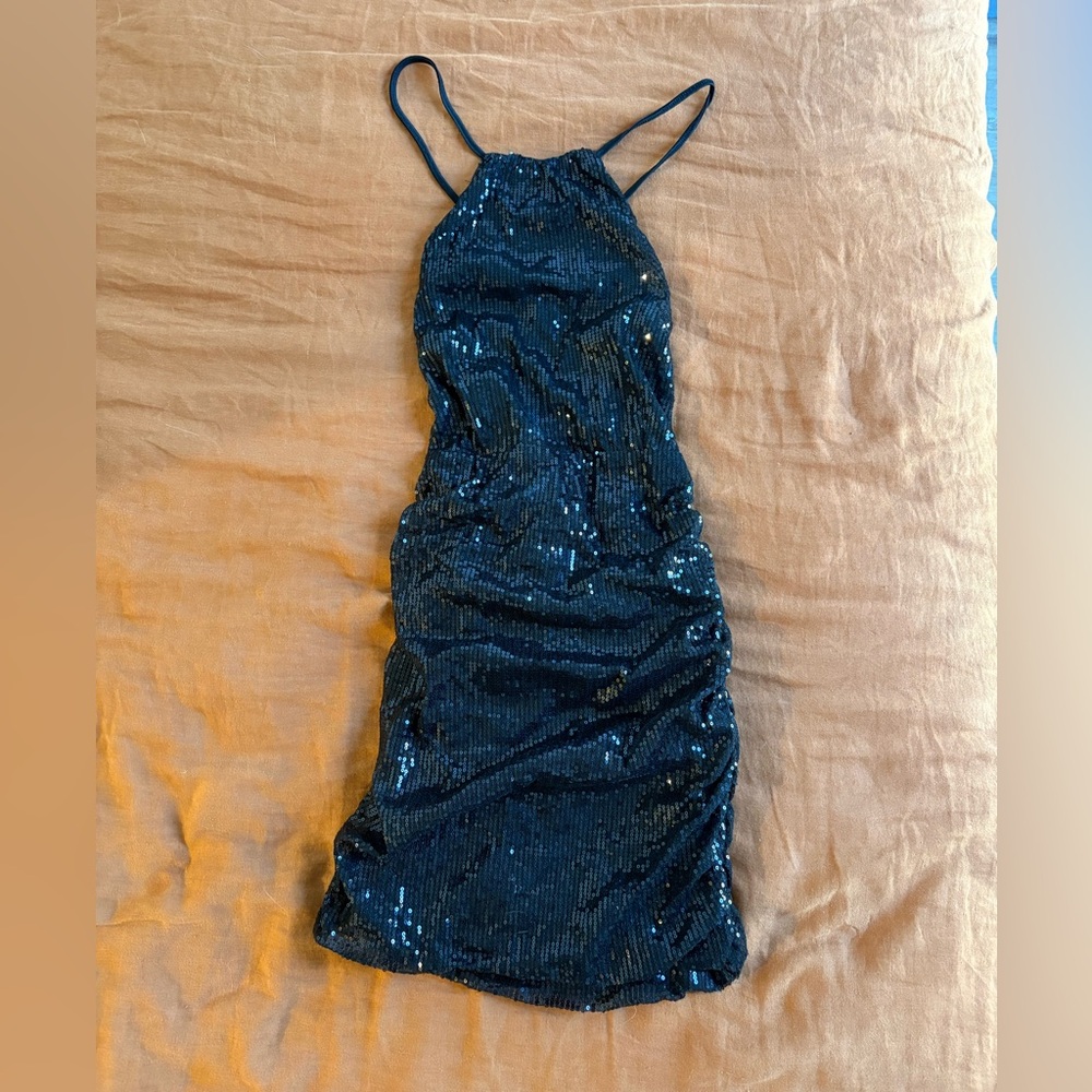 ASOS Sparkling Sequin Halter Dress